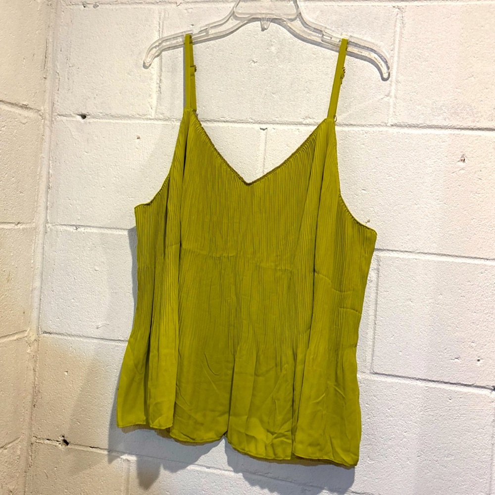 The Limited pleated camisole top lentil green